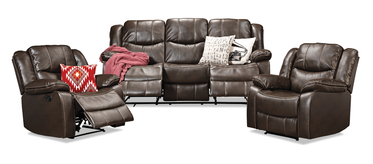 Fairmont Syntech 3 Seater Lounge With 2 In Built Recliner With 2 Recliners Suite