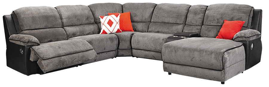 Maddox Nu Buck/Cordurroy Modular Lounge With Chaise With In Built Recliner
