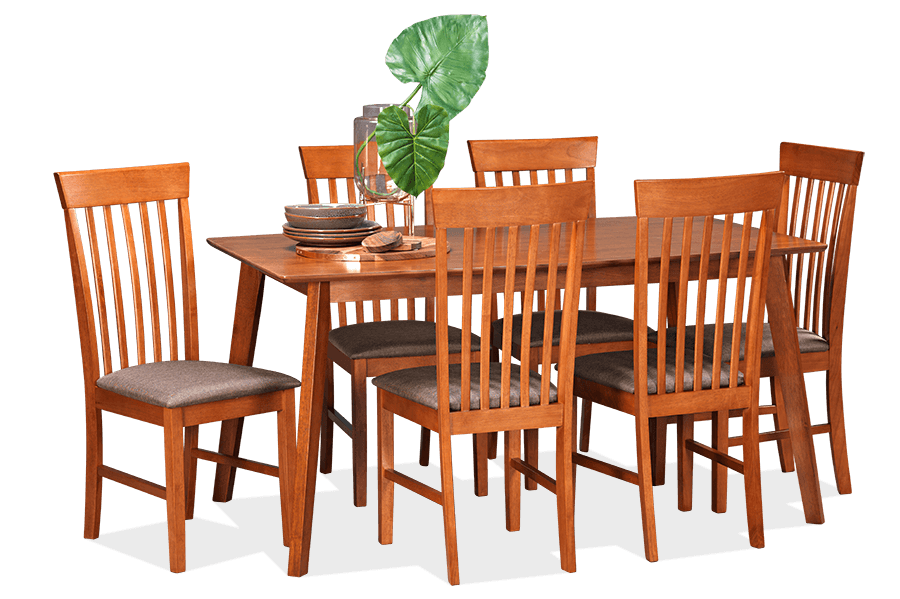 Onslow Hardwood 7 Piece 1500 Dining Suite