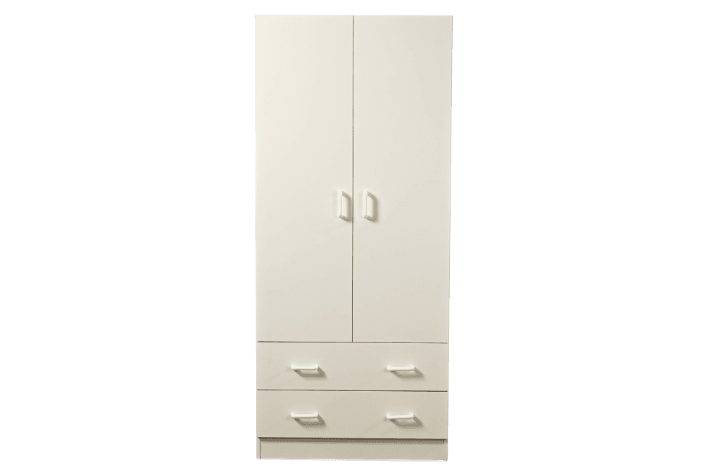 Melamine Melamine 80cm 2 Drawer Wardrobe