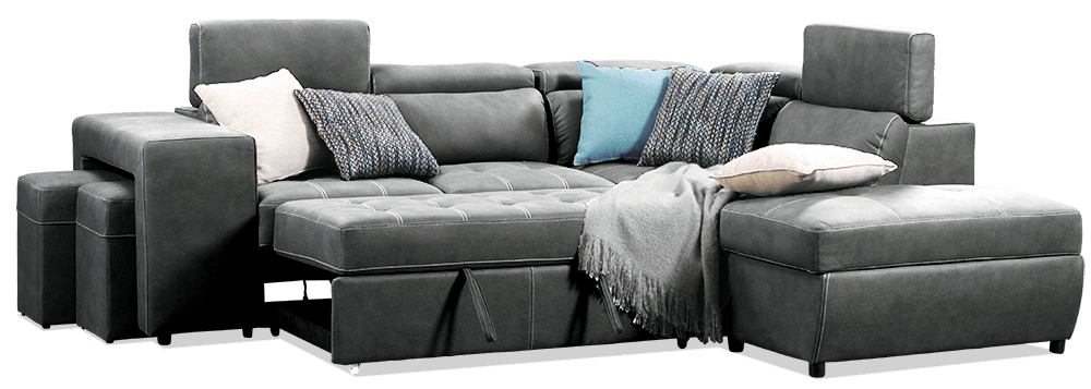 Giorgio Premium Rhino Lounge With Inbuilt Sofa bed