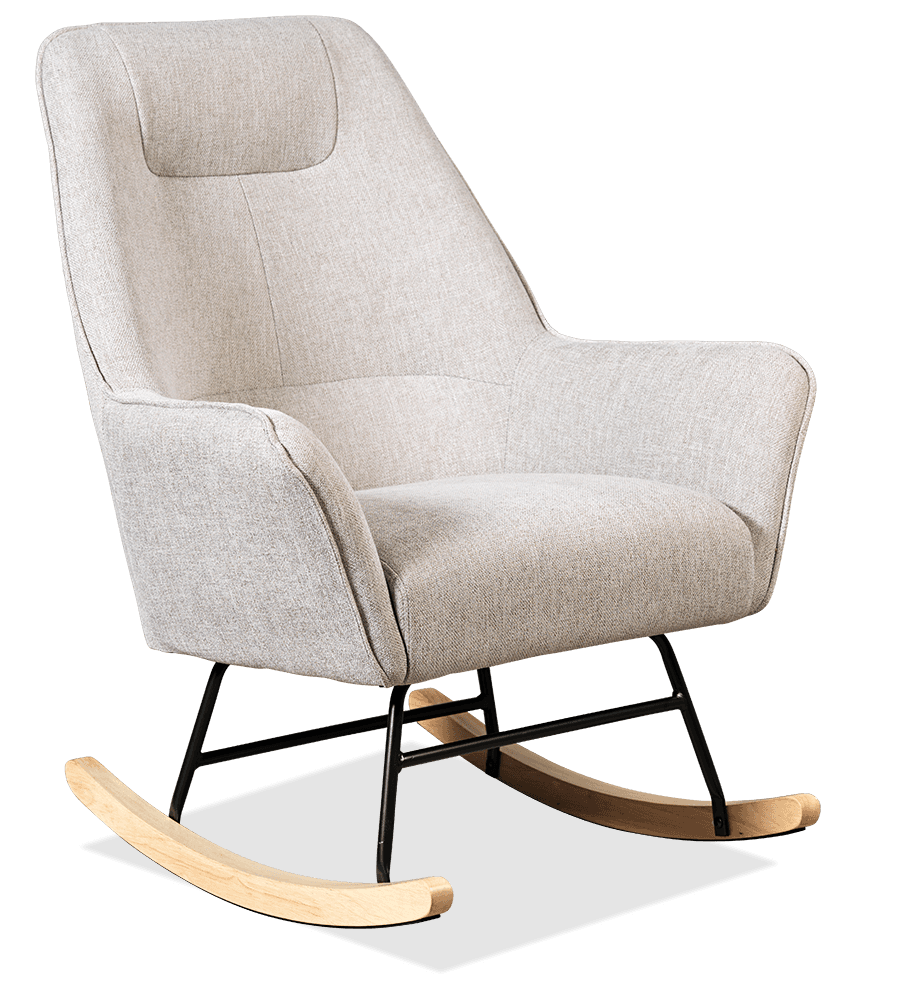 Candy Linen Rocker Chair With Arms