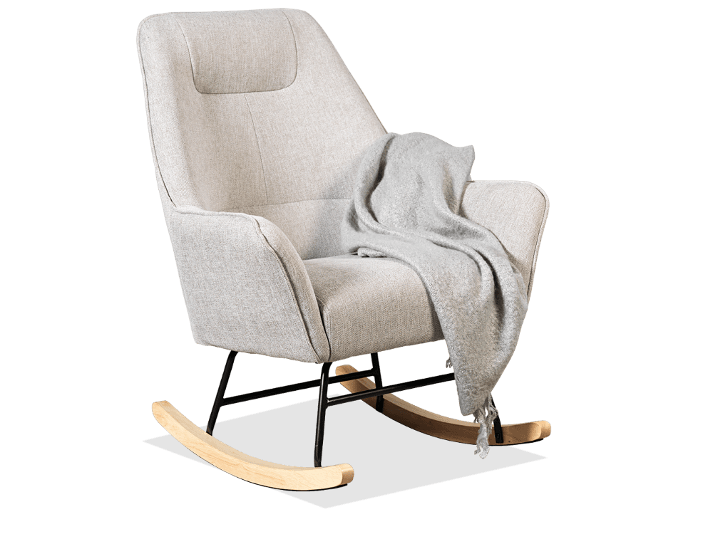Candy Linen Rocker Chair With Arms