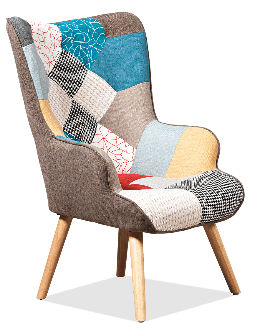 Piper Linen Accent Chair with Timber Legs (Inc. Footstool)