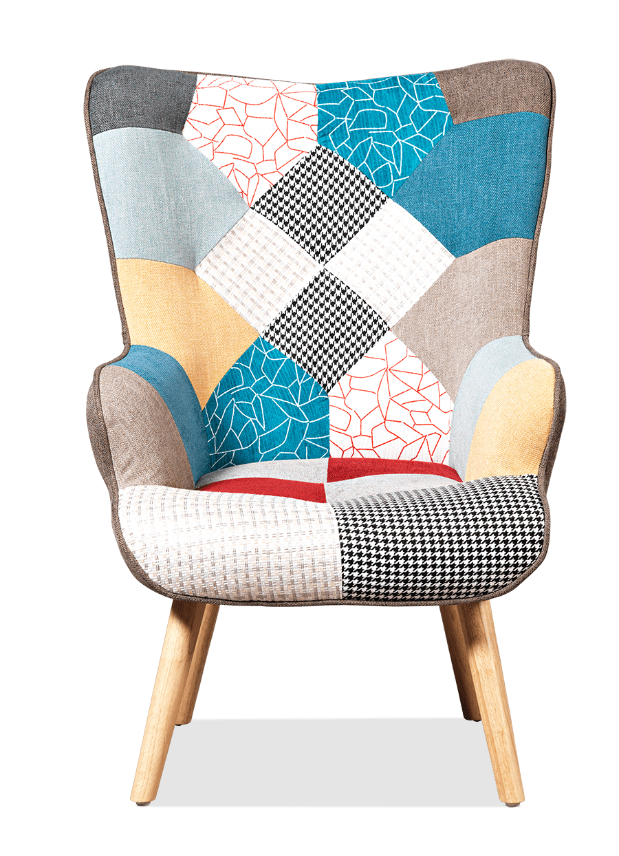 Piper Linen Accent Chair with Timber Legs (Inc. Footstool)