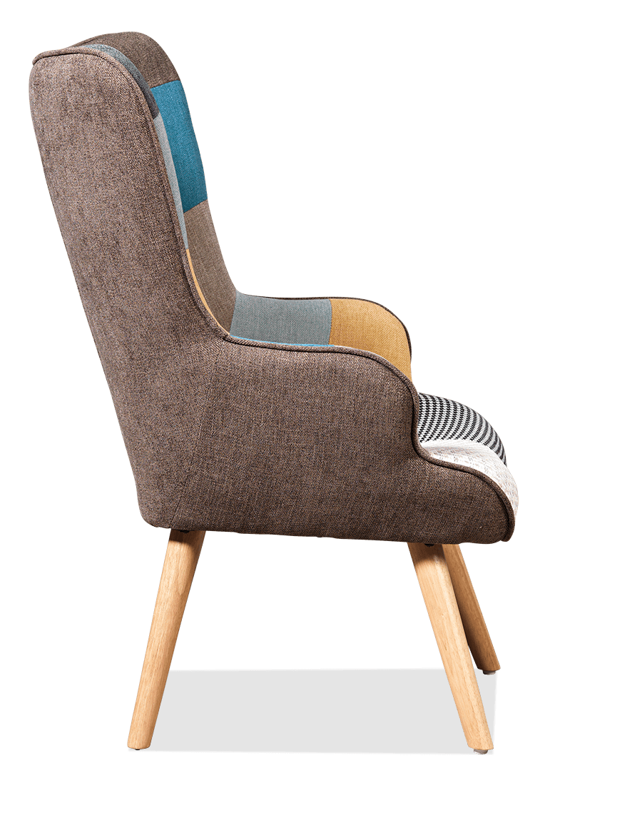 Piper Linen Accent Chair with Timber Legs (Inc. Footstool)
