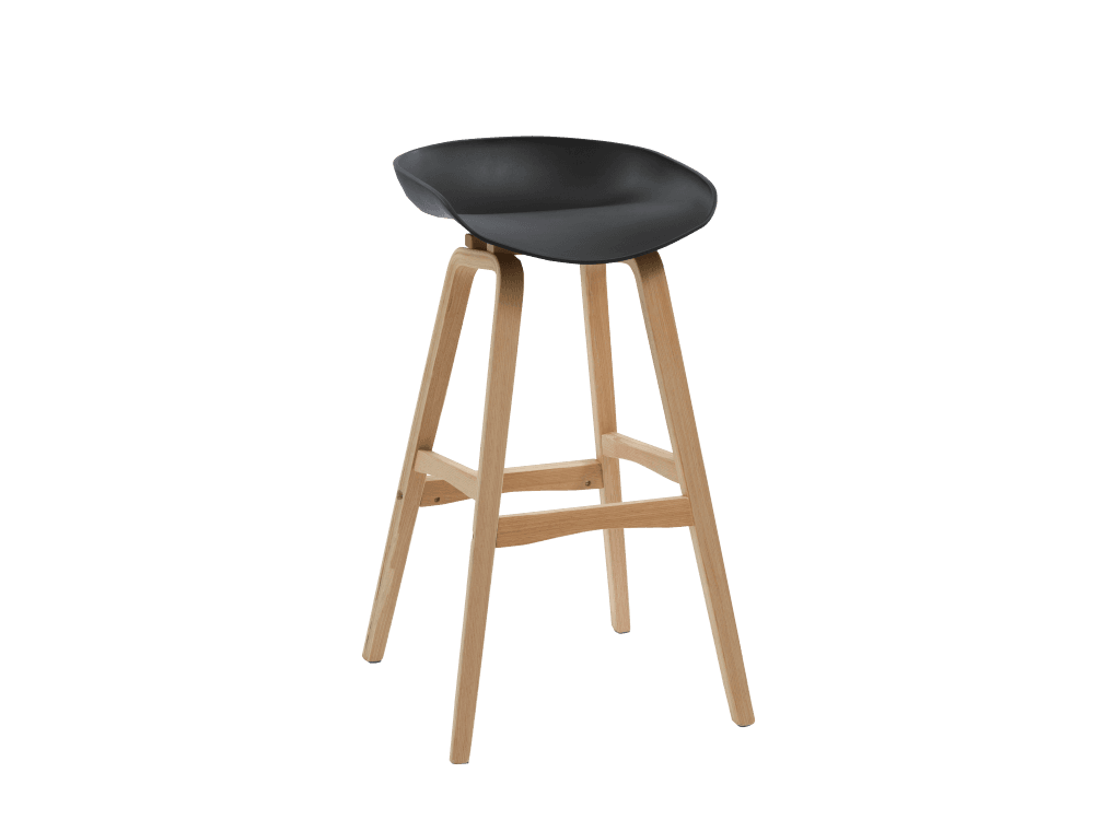 Virgo Polypropylene Bar Stool With Oak Legs