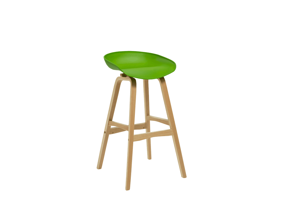 Virgo Polypropylene Bar Stool With Oak Legs