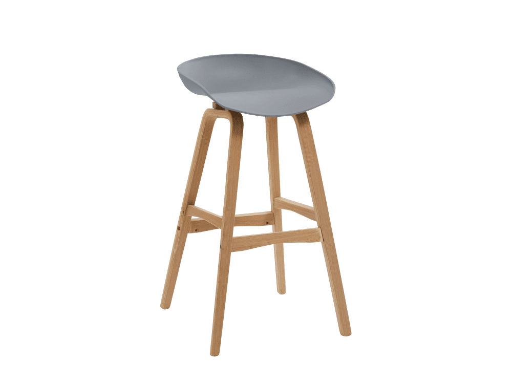 Virgo Polypropylene Bar Stool With Oak Legs