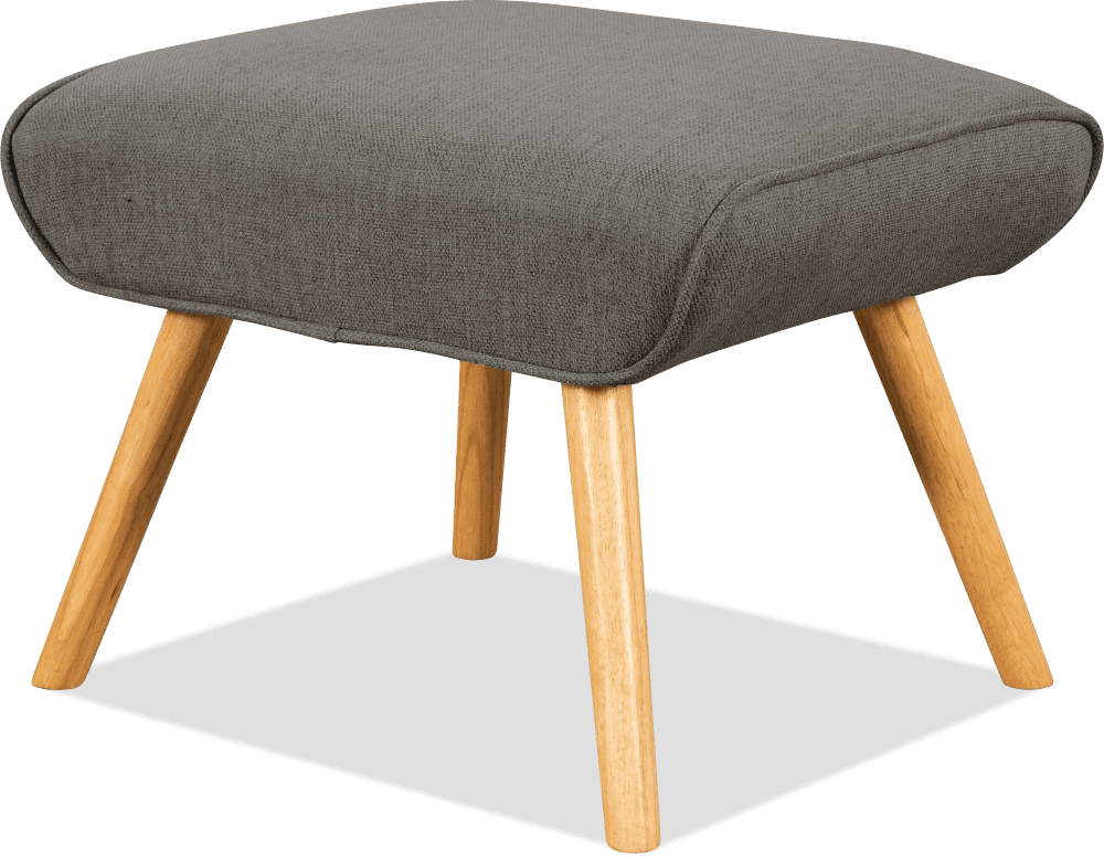 Tiffany Linen Footstool with Timber Legs