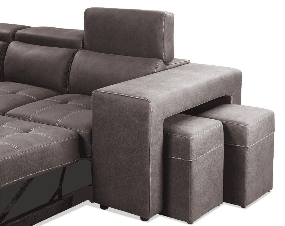 Giorgio Premium Rhino Lounge With Inbuilt Sofa bed Reverse