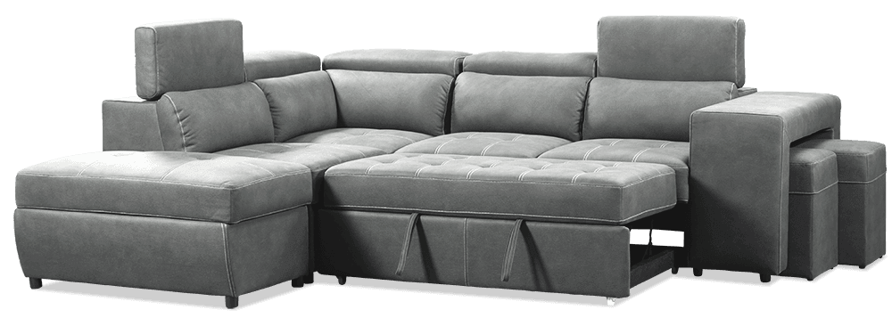 Giorgio Premium Rhino Lounge With Inbuilt Sofa bed Reverse