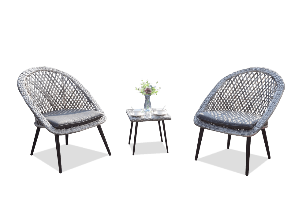 Orelia Steel/PE Wicker 3 Piece Outdoor Package