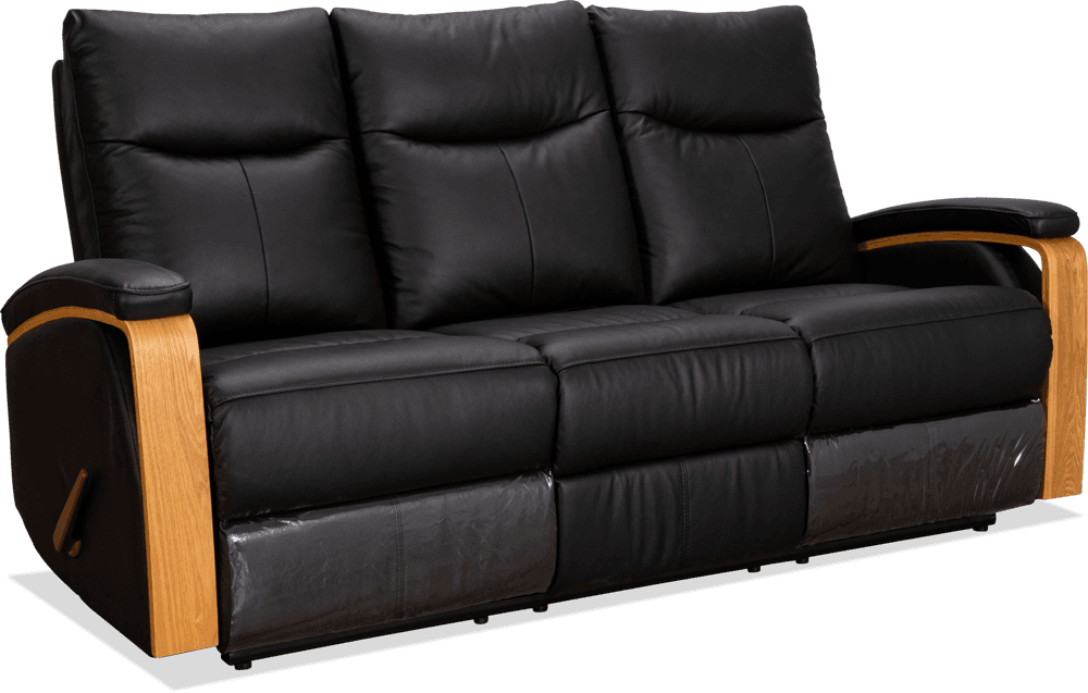Ezra Leather PVC 3 Seater Lounge With 2 Built In Recliners