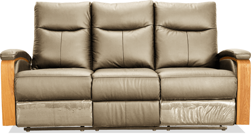 Ezra Leather PVC 3 Seater Lounge With 2 Built In Recliners