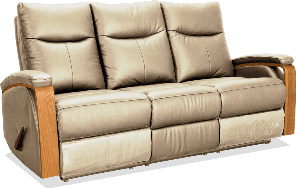 Ezra Leather PVC 3 Seater Lounge With 2 Built In Recliners