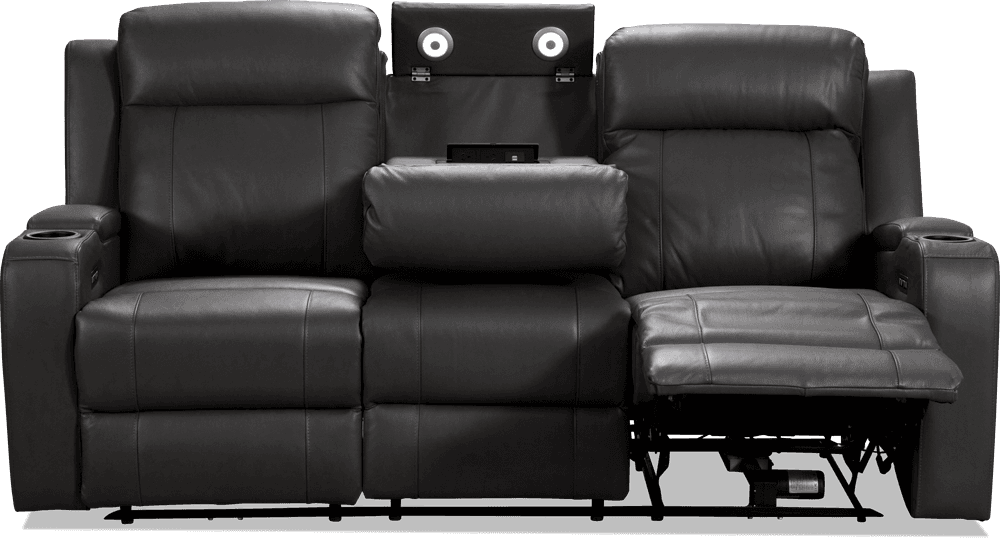 Liverpool Leather 3 Seater Lounge With 2 Built In Power Recliners