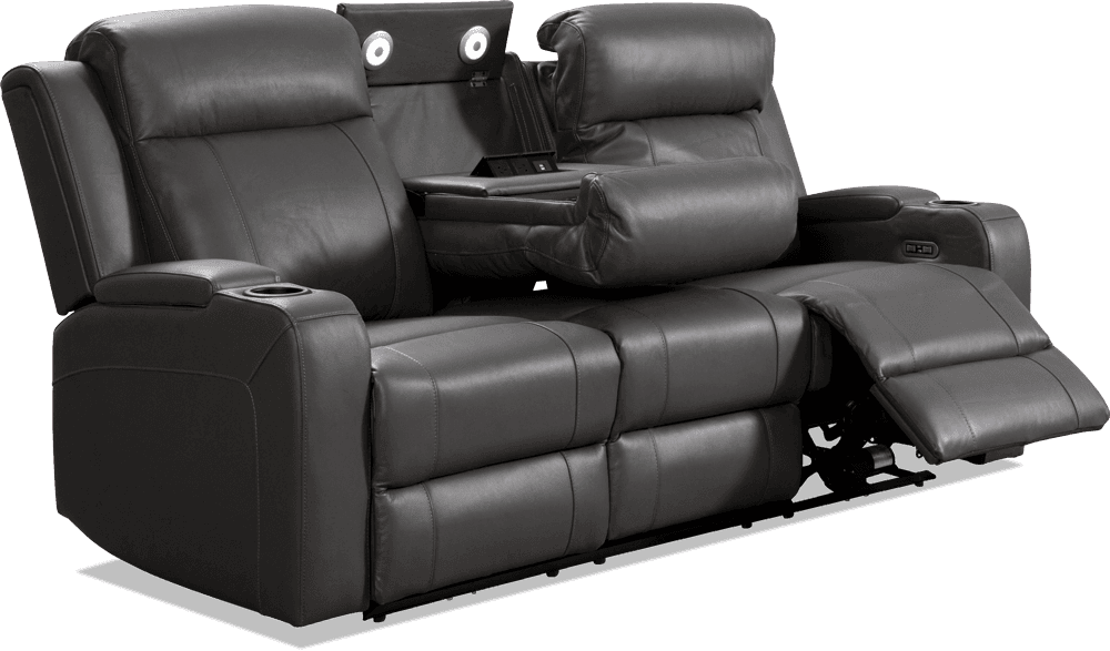 Liverpool Leather 3 Seater Lounge With 2 Built In Power Recliners