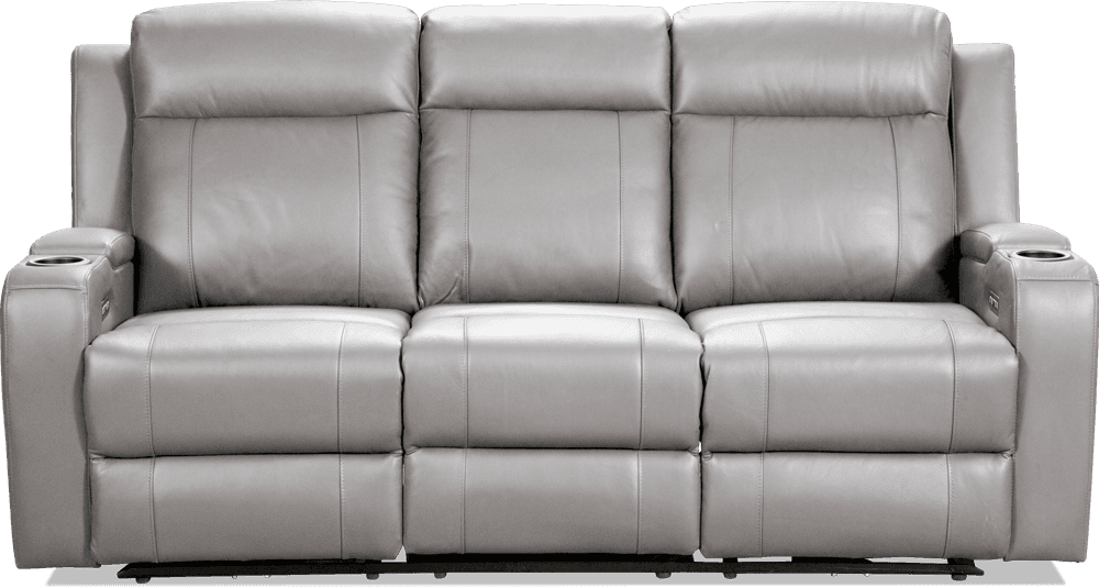 Liverpool Leather 3 Seater Lounge With 2 Built In Power Recliners