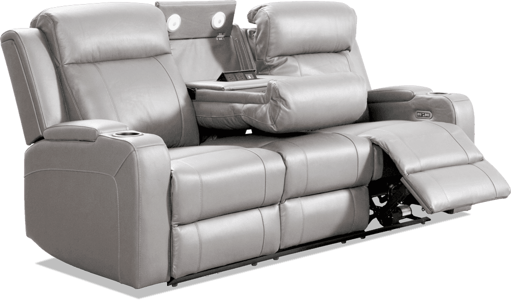 Liverpool Leather 3 Seater Lounge With 2 Built In Power Recliners