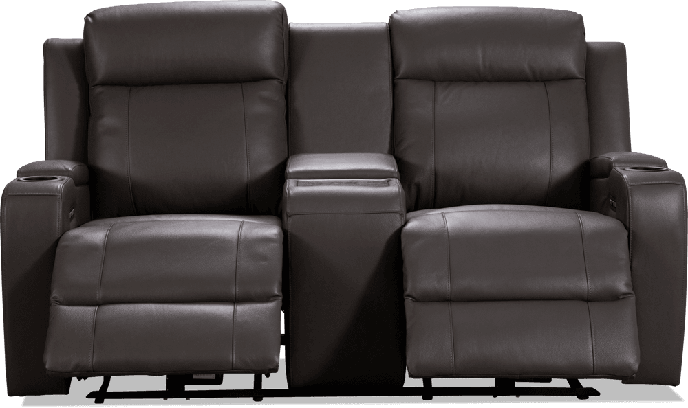 Liverpool Leather 2 Seater Lounge With 2 Built In Power Recliners