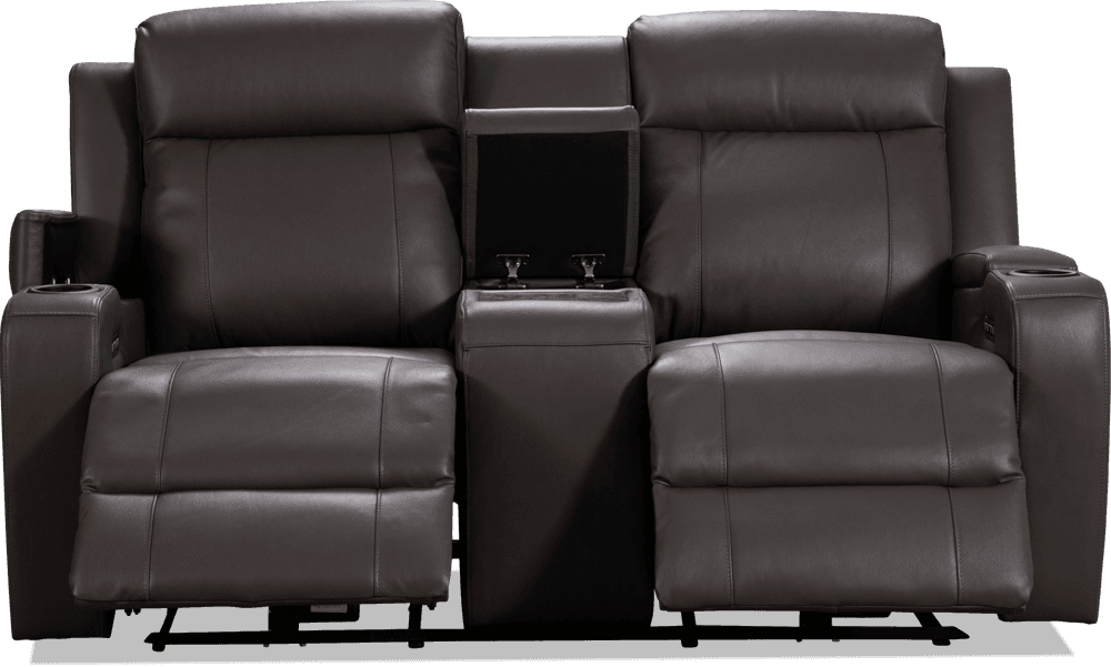 Liverpool Leather 2 Seater Lounge With 2 Built In Power Recliners