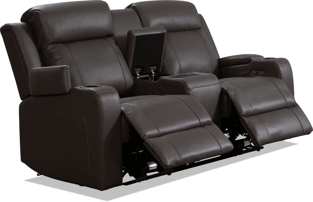 Liverpool Leather 2 Seater Lounge With 2 Built In Power Recliners