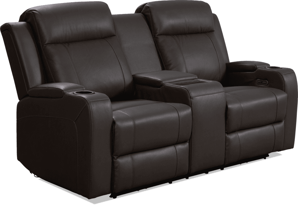 Liverpool Leather 2 Seater Lounge With 2 Built In Power Recliners