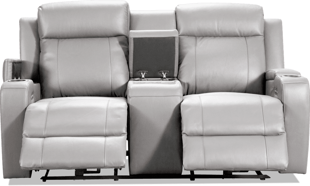 Liverpool Leather 2 Seater Lounge With 2 Built In Power Recliners