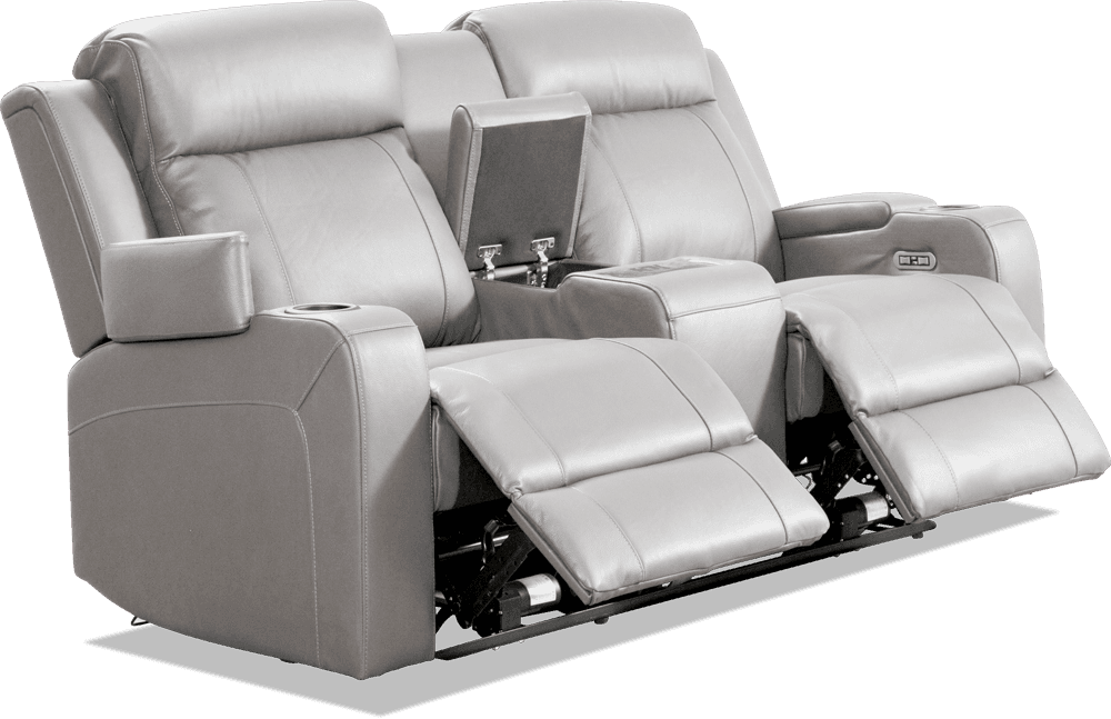 Liverpool Leather 2 Seater Lounge With 2 Built In Power Recliners