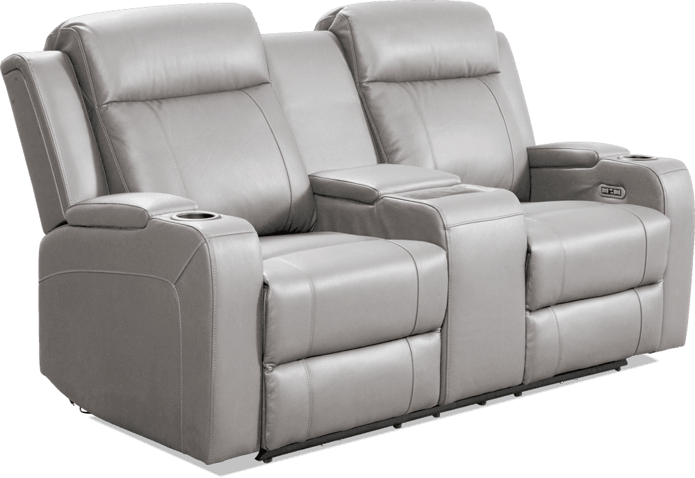Liverpool Leather 2 Seater Lounge With 2 Built In Power Recliners