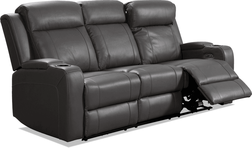 Liverpool Leather 3 Seater Lounge With 2 Built In Power Recliners