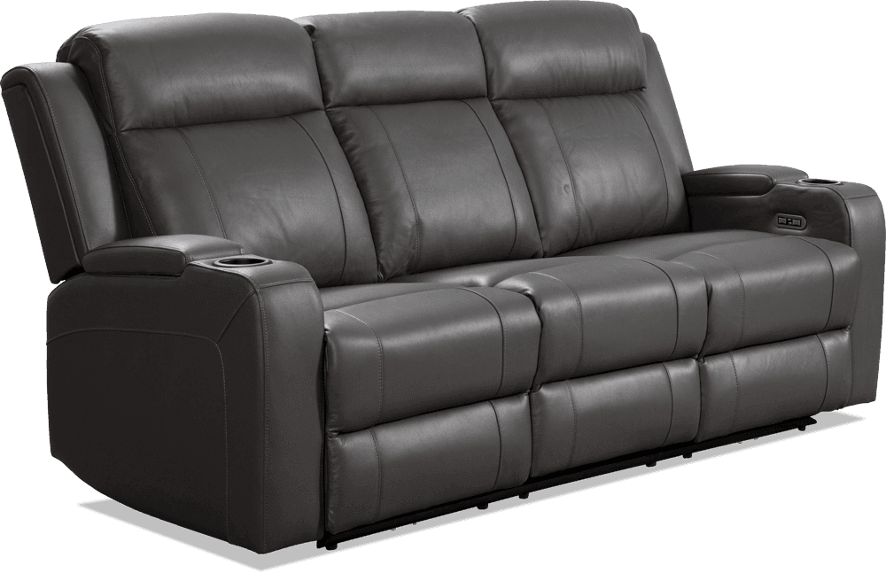 Liverpool Leather 3 Seater Lounge With 2 Built In Power Recliners