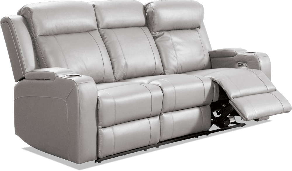 Liverpool Leather 3 Seater Lounge With 2 Built In Power Recliners