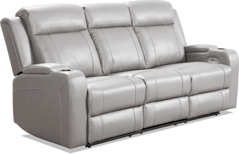 Liverpool Leather 3 Seater Lounge With 2 Built In Power Recliners