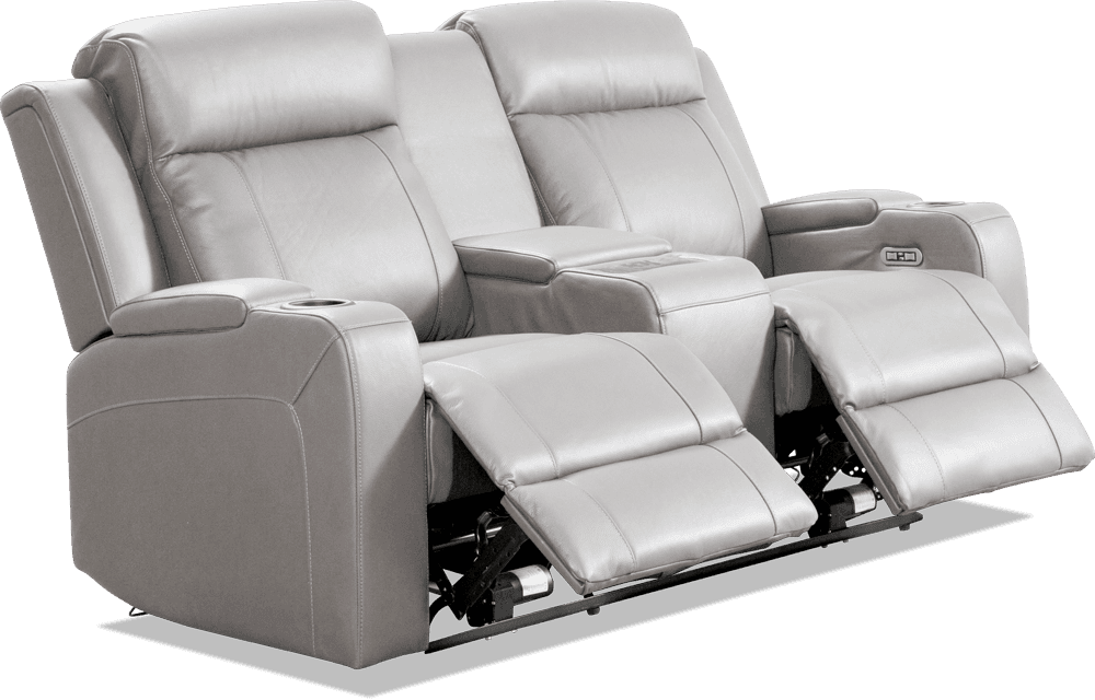 Liverpool Leather 2 Seater Lounge With 2 Built In Power Recliners
