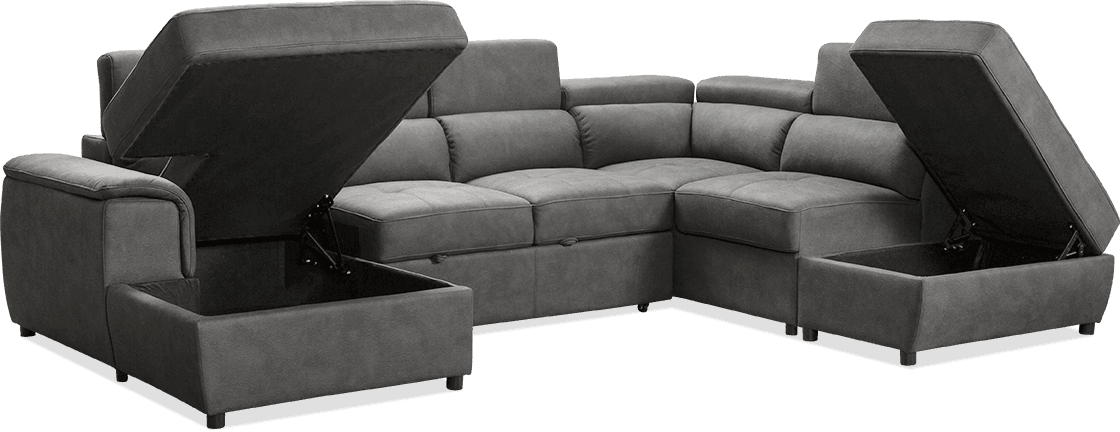 Tyson Premium Rhino 4 Seater Lift up Left Hand Chaise Lounge With Ottoman