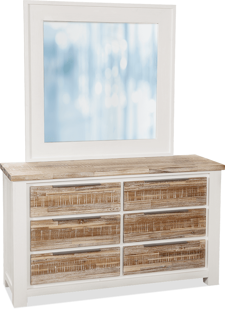 Bermuda Acacia 6 Drawer Dresser with Mirror