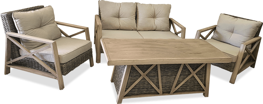 Boulevard 4 Piece Double Package Lounge With Coffee Table