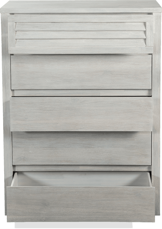 Malibu MDF/Acacia 5 Drawer Chest