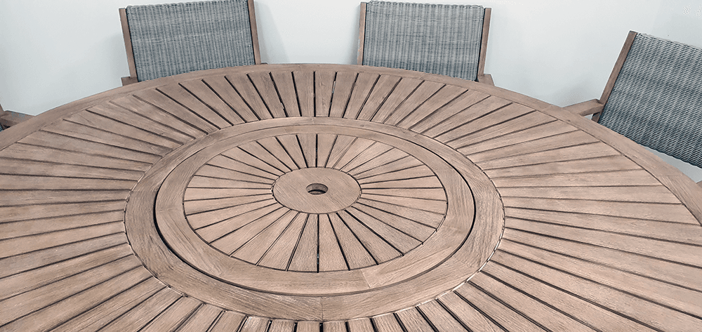 Drysdale Acacia 9 Piece Round Dining Suite With Lazy Susan