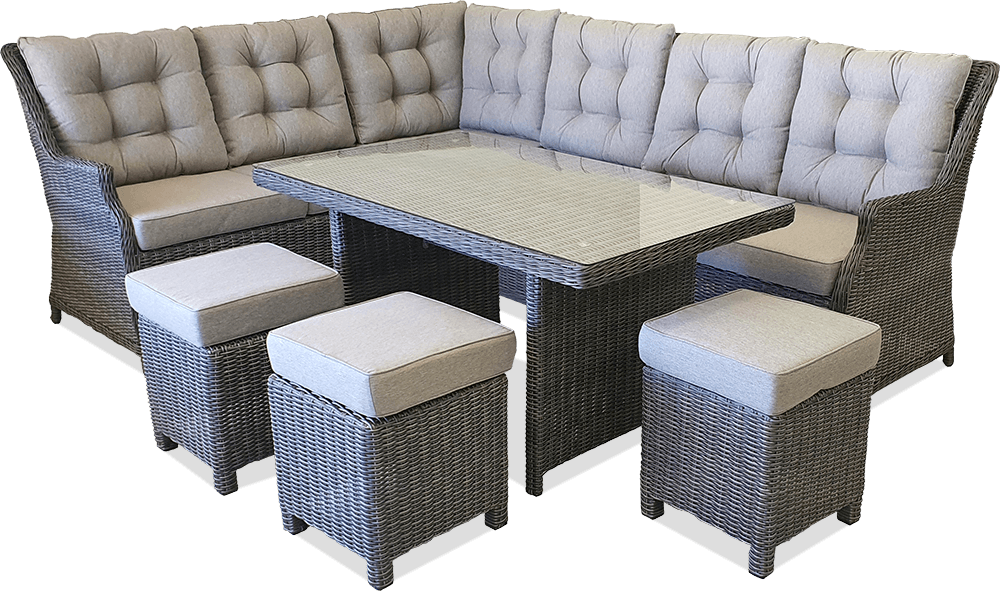 Onslow* Glass/PowderCoat Modular Low Dining Suite