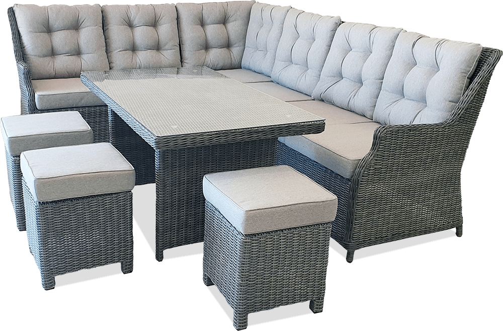 Onslow* Glass/PowderCoat Modular Low Dining Suite