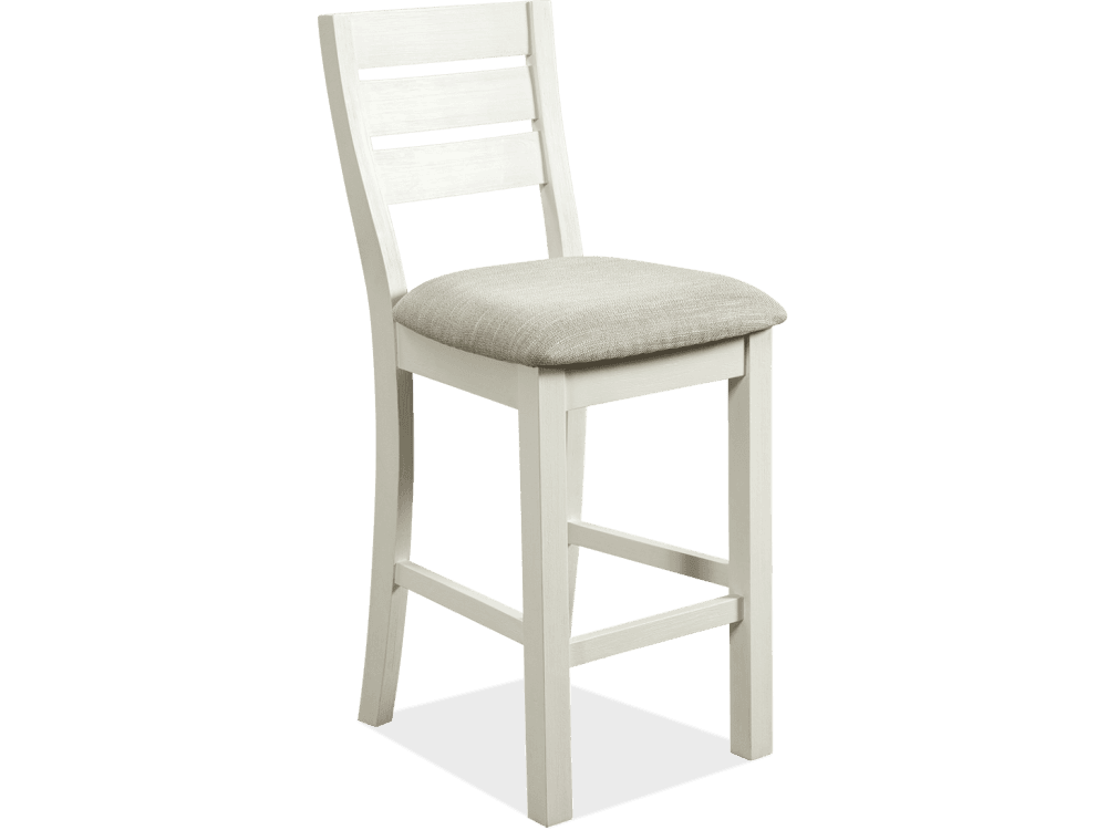 Bermuda Acacia/Fabric Bar Stool With Back