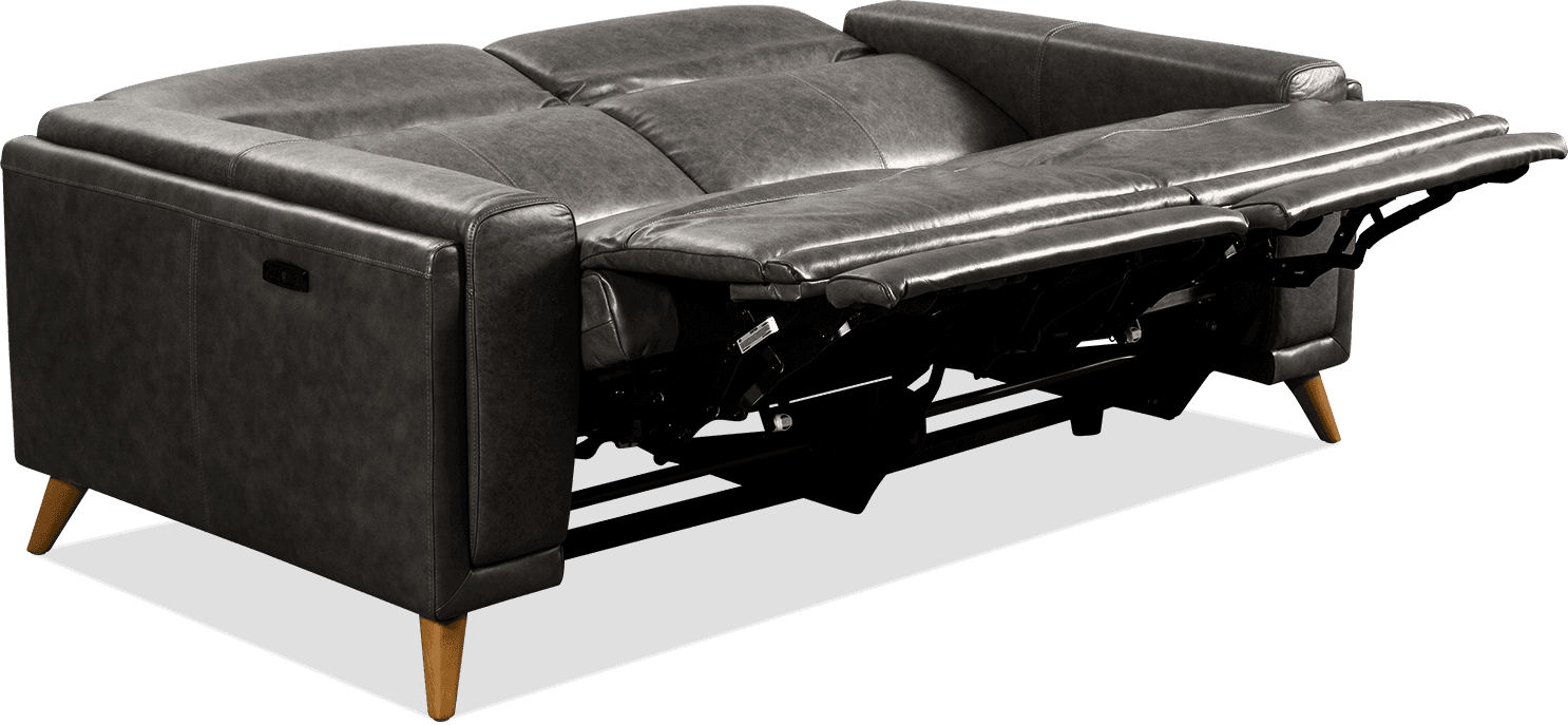 Cali Leather Corrected Grain/Waxed 2 Seater Lounge With 2 Built In Power Recliners