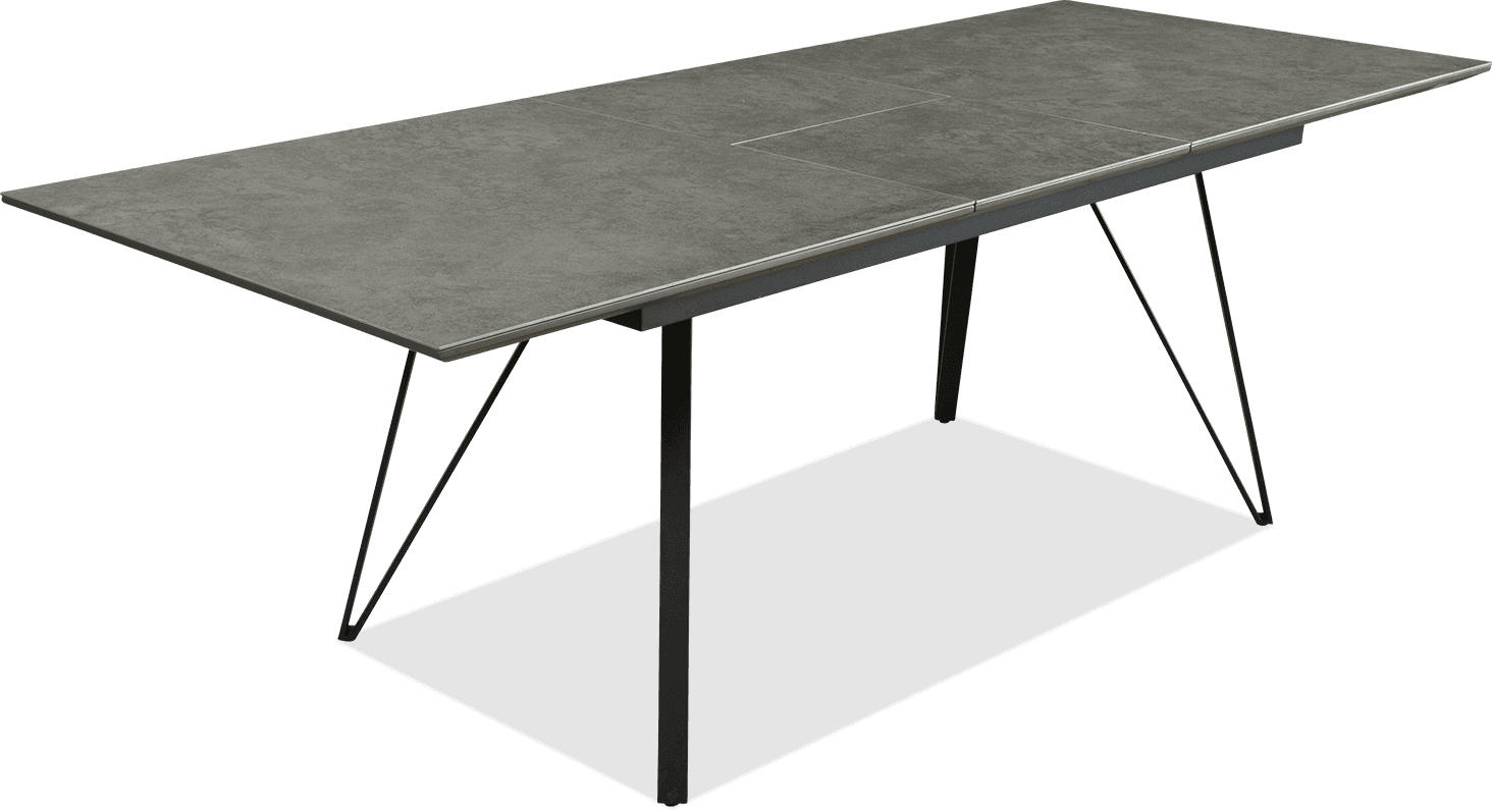Onyx MDF/Metal Rectangle Extendable Dining Table