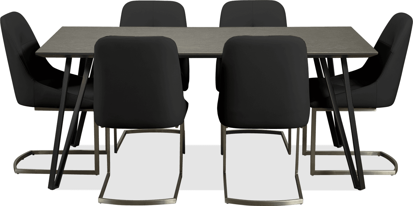 Onyx 7 Piece Dining Suite With Onyx Chairs
