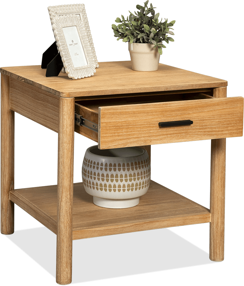 Harper Mindi Square 1 Drawer Lamp Table