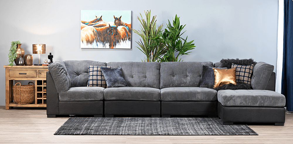 Colossus Nu Buck/Cordurroy Modular Lounge With Ottoman