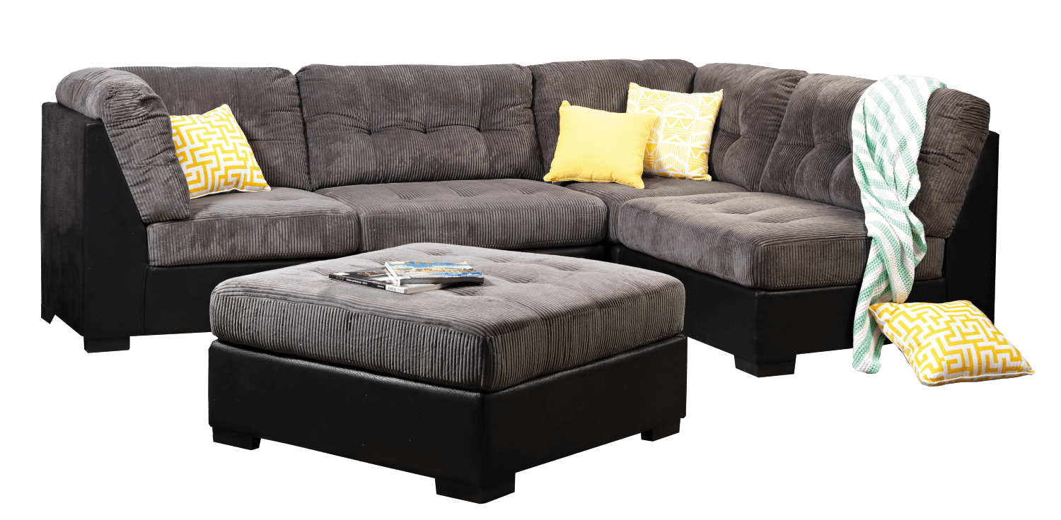 Colossus Nu Buck/Cordurroy Modular Lounge With Ottoman